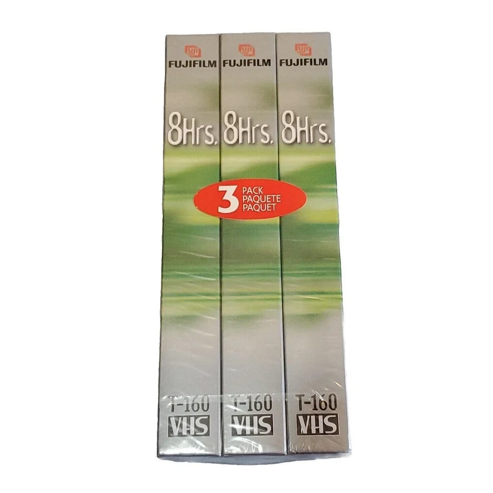 3-Pack FujiFilm 8 Hours High Quality T-160 VHS Video Tapes ~ New & Sealed